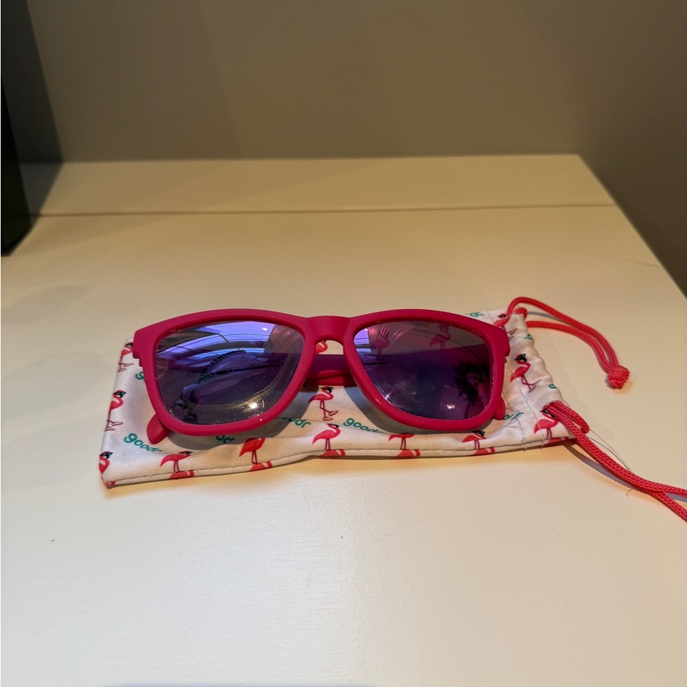 Pink Goodr Sunglasses with Flamingo Pouch